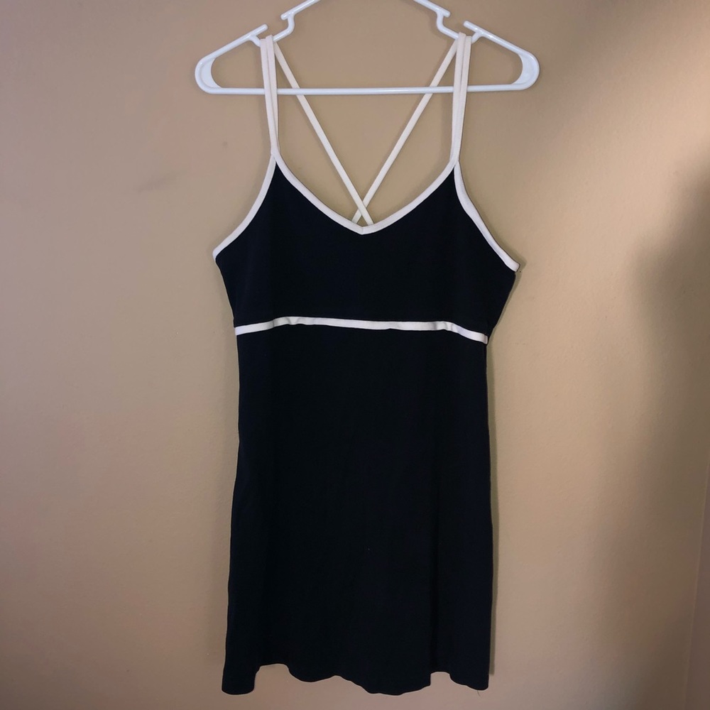 Black and white crisscross minidress